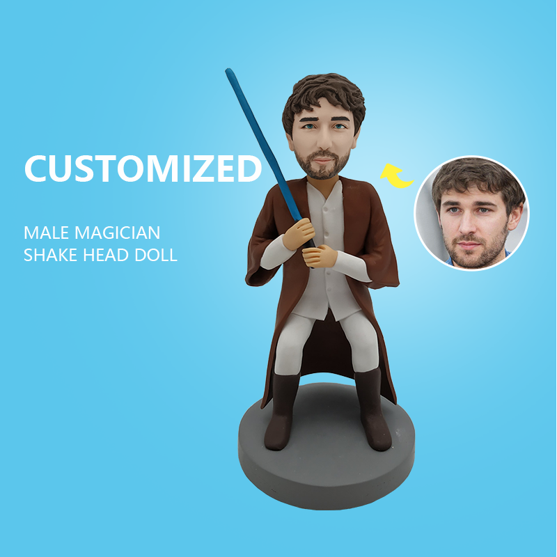 Customized Male Magician Shake Head Doll