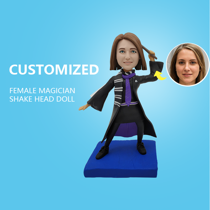 Customized Female Magician Shake Head Doll