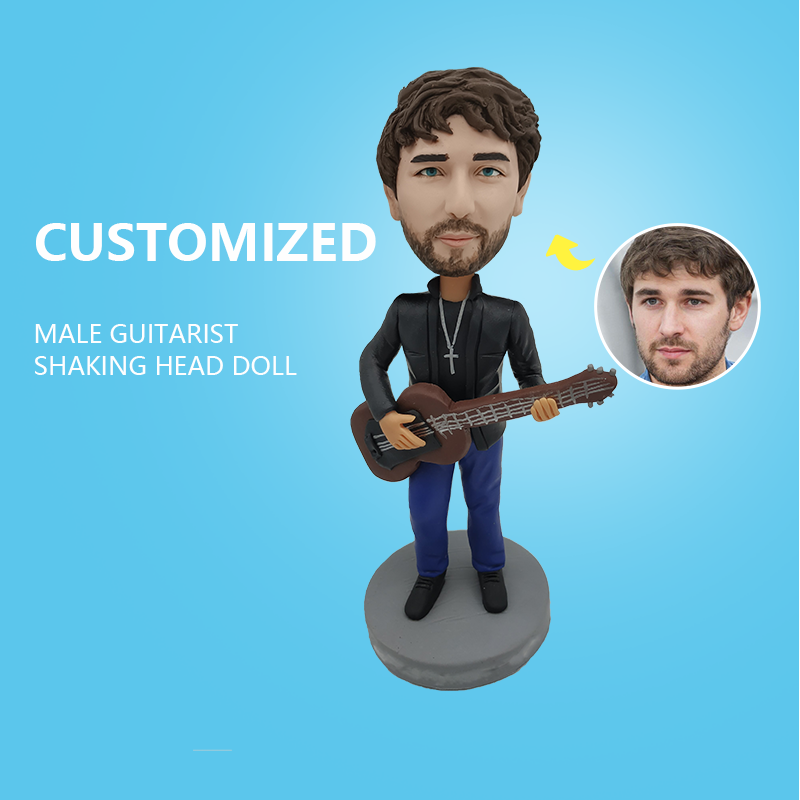 Customized Male Guitarist Shaking Head Doll