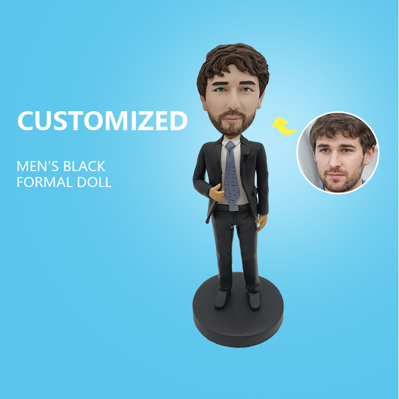 Customized Men's Black Formal Doll
