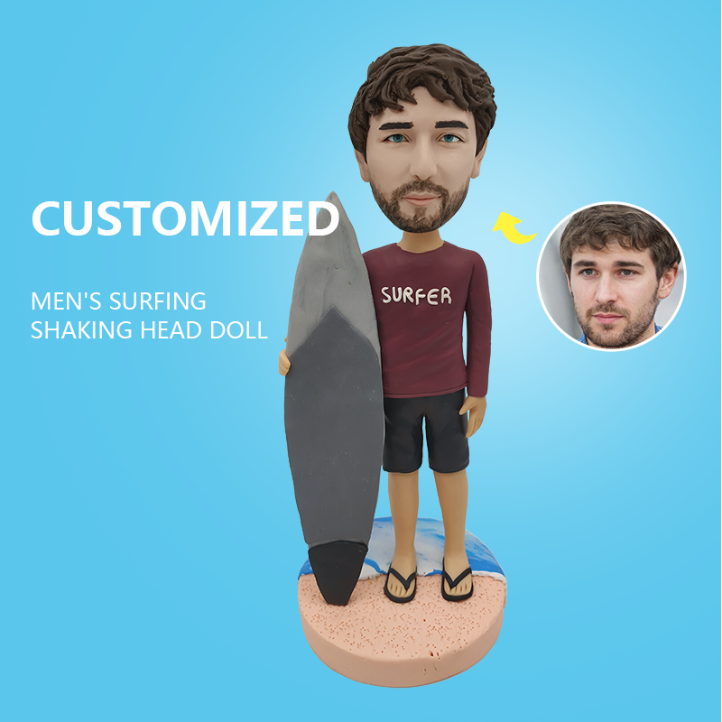 Customized Men's Surfing Shaking Head Doll