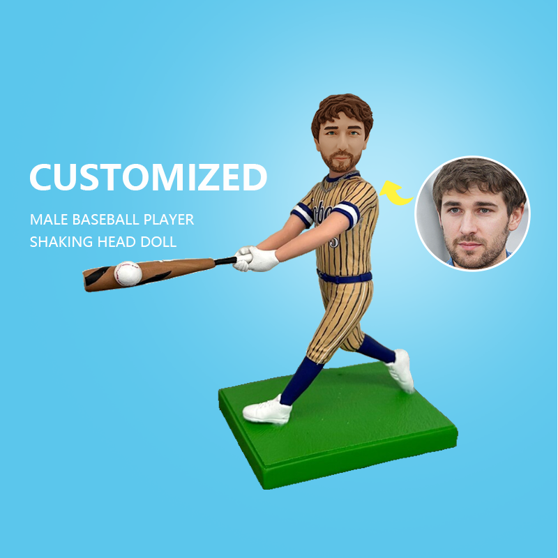 Customized Male Baseball Player Shaking Head Doll