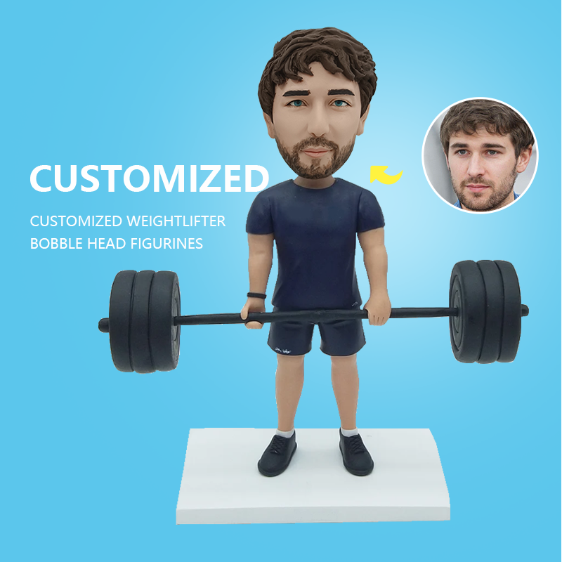 Customized Weightlifter Bobble Head Figurines