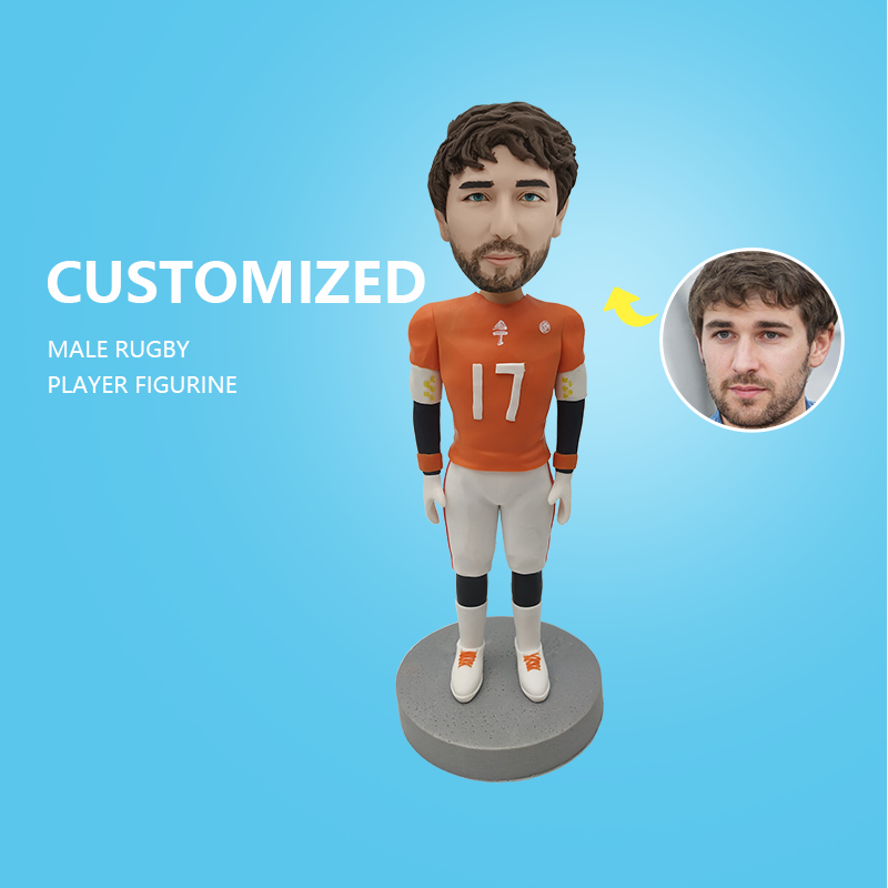 Customized Male Rugby Player Figurine