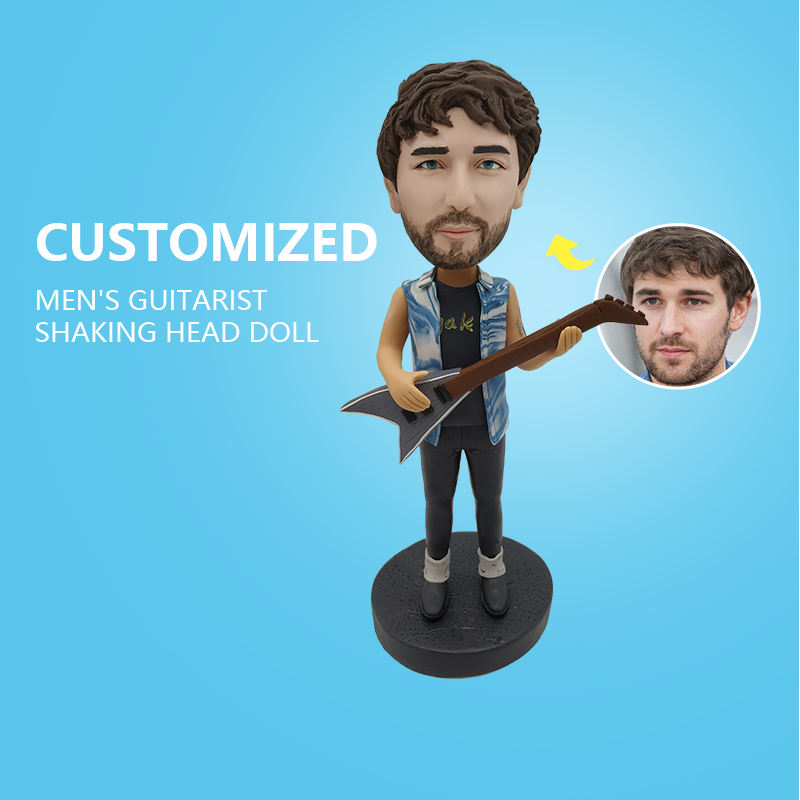 Customized Men's Guitarist Shaking Head Doll