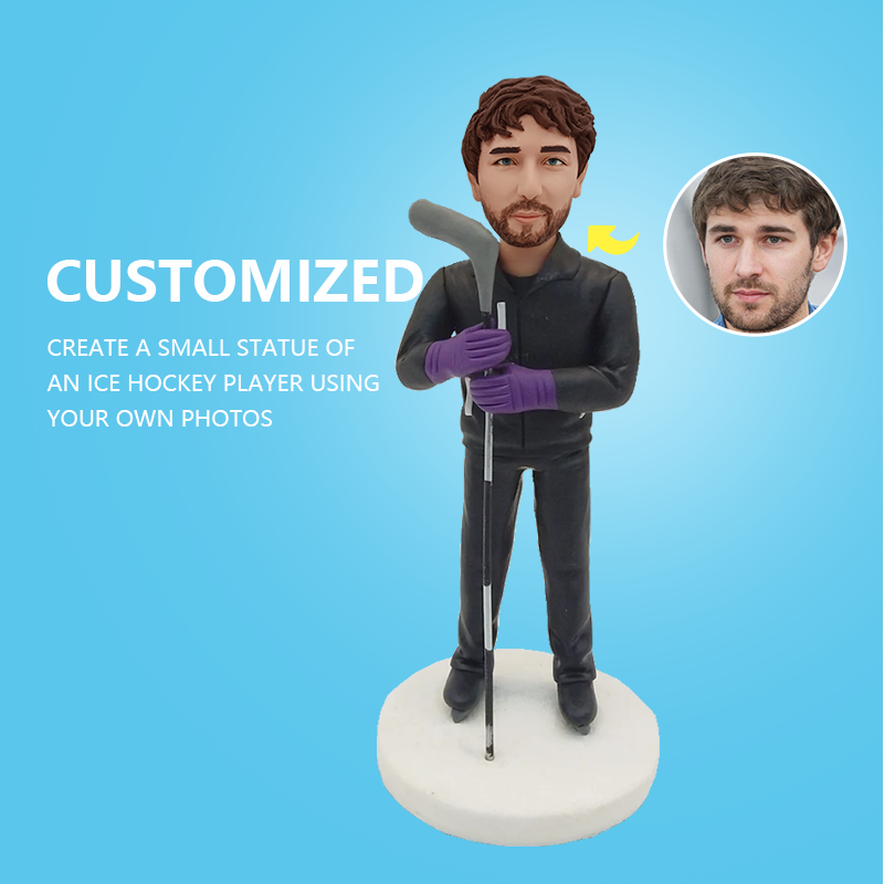 Create A Small Statue Of An Ice Hockey Player Using Your Own Photos