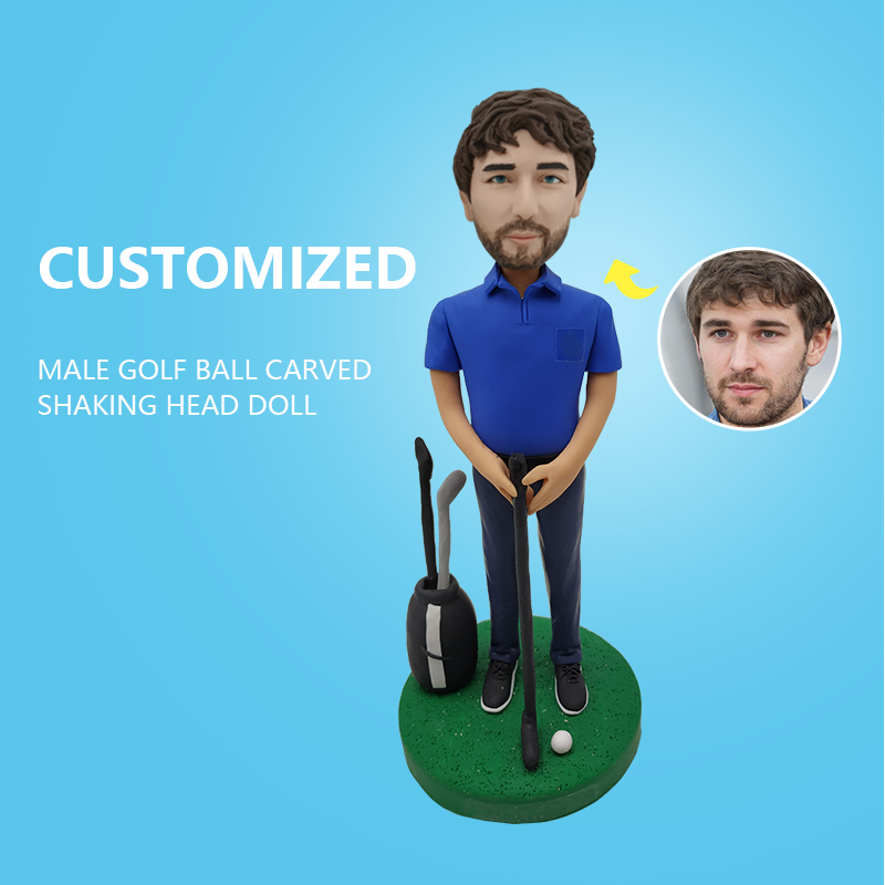 Customized Male Golf Ball Carved Shaking Head Doll
