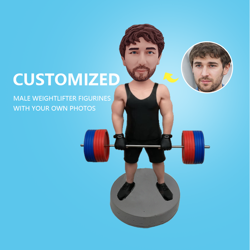 Customize Male Weightlifter Figurines With Your Own Photos