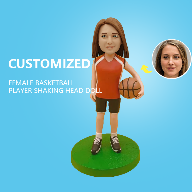 Customized Female Basketball Player Shaking Head Doll