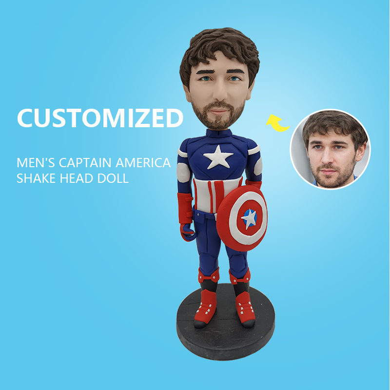 Customized Men's Captain America Shake Head Doll