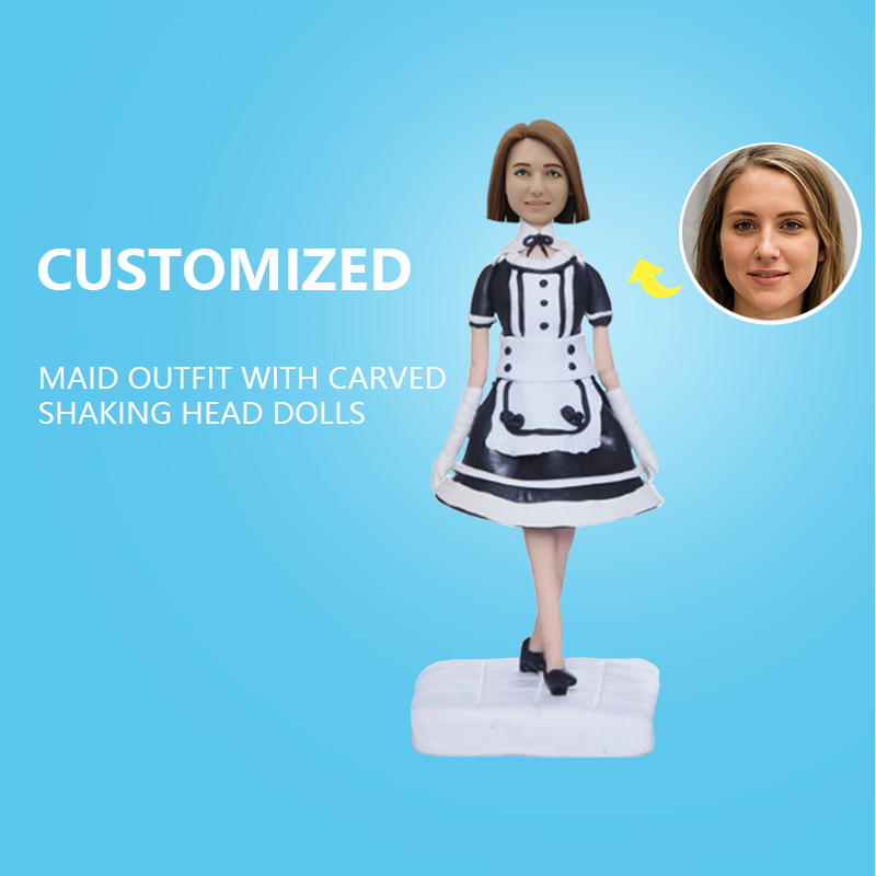 Customized Maid Outfit With Carved Shaking Head Dolls