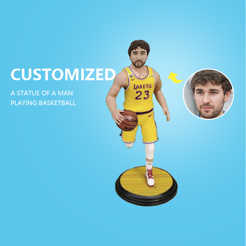 Customized A Statue Of a Man Playing Basketball