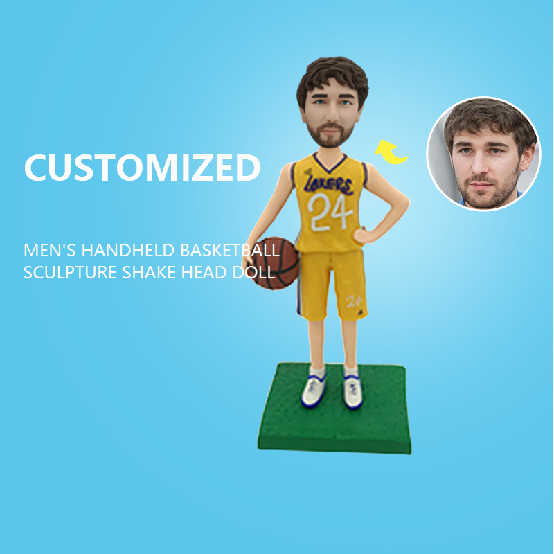 Customized Men's Handheld Basketball Sculpture Shake Head Doll