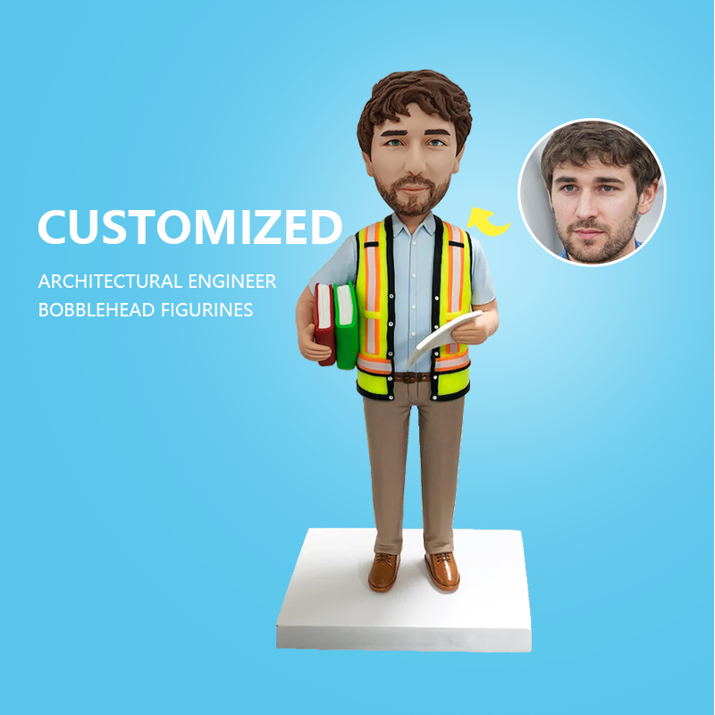 Customized Male Architectural Engineer Bobblehead Figurines