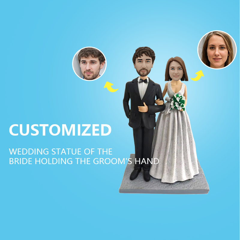 Customized Wedding Statue Of The Bride Holding The Groom's Hand