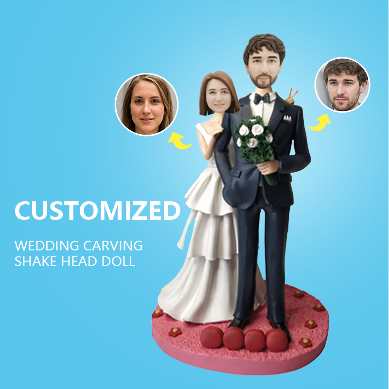 Customized Wedding Carving Shake Head Doll