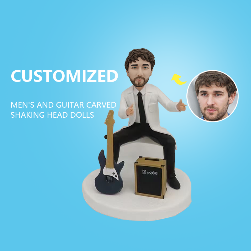 Customized Men's And Guitar Carved Shaking Head Dolls