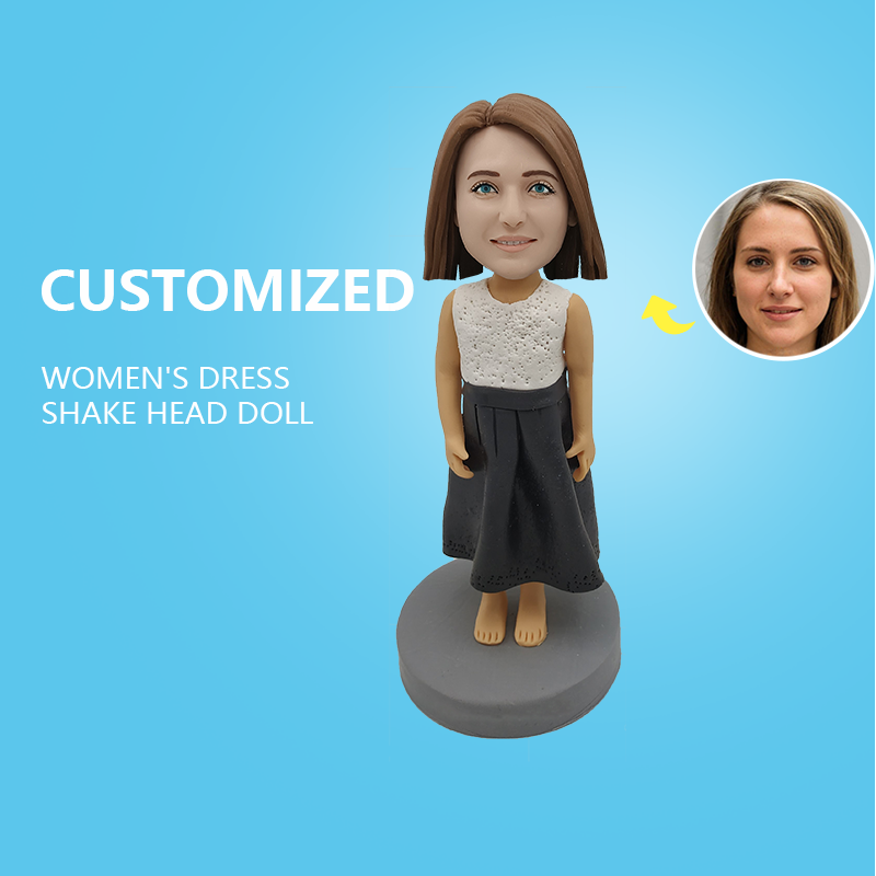 Customized Women's Dress Shake Head Doll