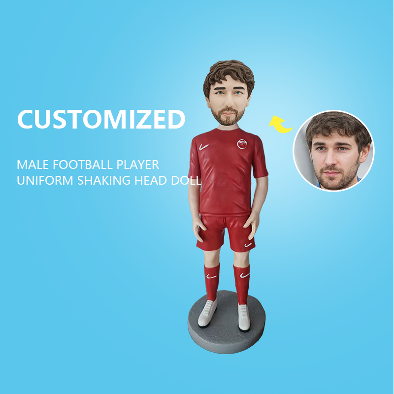 Customized Male Football Player Uniform Shaking Head Doll
